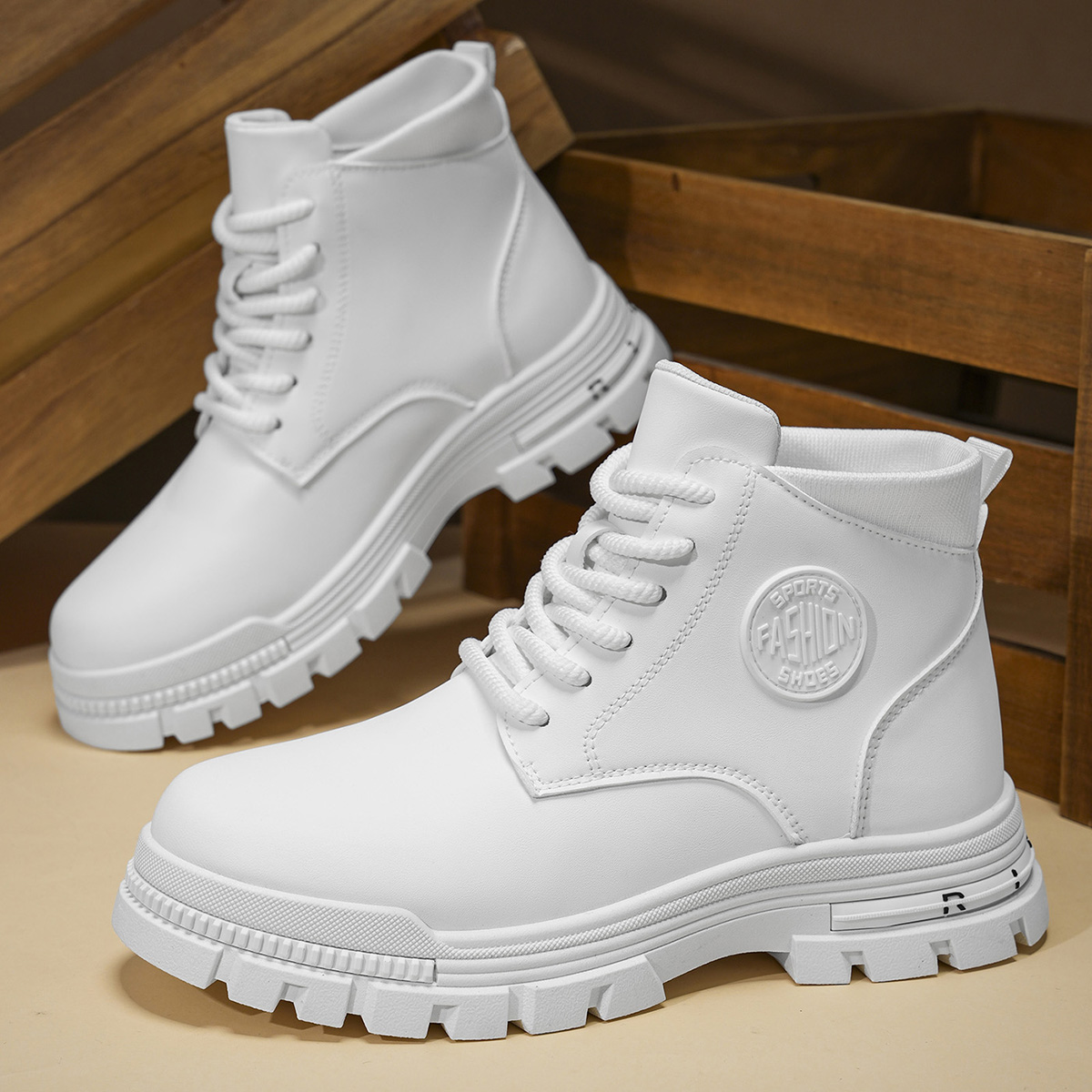 Men'S Shoes Dq - メンズファッション オールシーズン対応 ホワイト バイクブーツ 秋冬 アウトドア