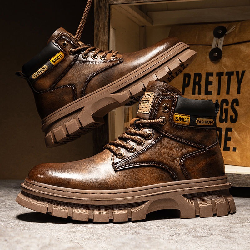 Men'S Shoes Dq - ヴィンテージ メンズ プラットフォーム アンクルブーツ 秋冬 ブリティッシュ