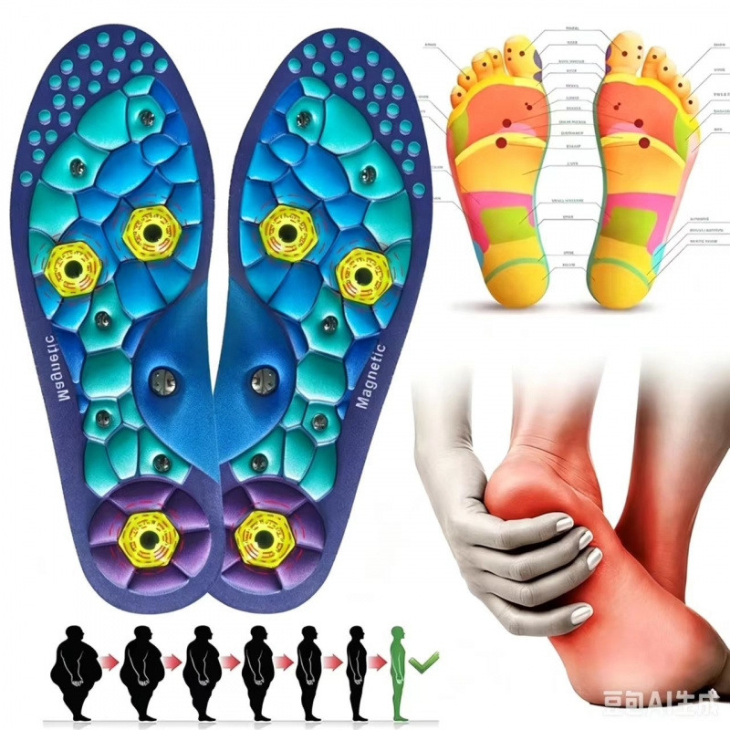 Men Shoes Outlet - 磁気快適なツボマッサージインソール EVA フットマッサージスポーツアーチサポートインソール男性女性用整形外科靴インサート