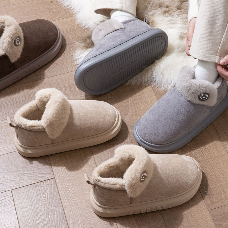 Men'S Shoes Grip - ふわふわスリッパ レディース 冬用 暖かい ファー プラッシュ