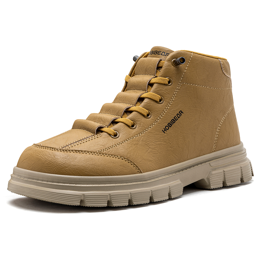 Men'S Shoes Dq - HOBIBEAR メンズ ワイドトゥボックス アンクルブーツ 人工革 厚底