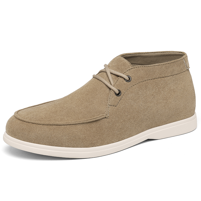 Men'S Shoes Dq - クラシックな英国スタイルのスエードレザーチャッカブーツ（メンズ）、白いソールのカジュアルアンクルブーツ、ブラックとカーキ