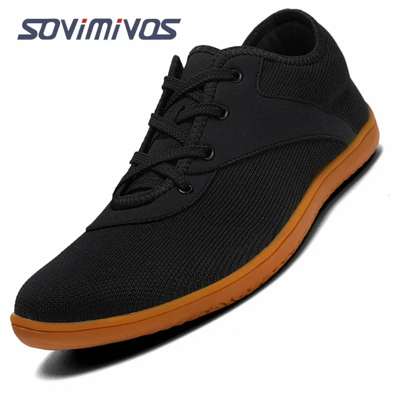 Men'S Shoes Zero Drop - 男性と女性のためのミニマリストランニングシューズ,オープントゥのトレンディシューズ,カジュアル,ウォーキング,通気性,幅の広いスニーカー