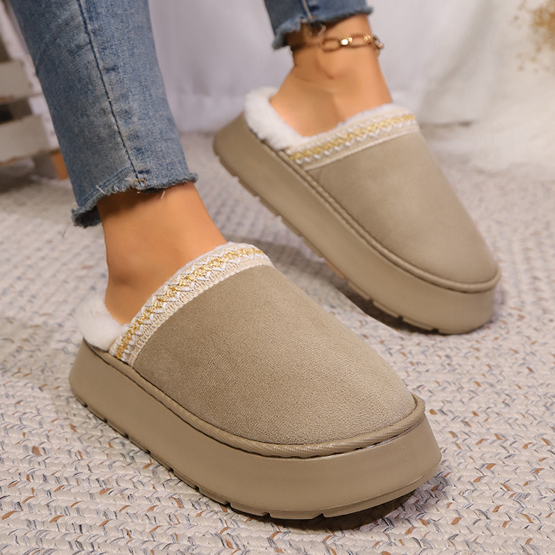 Men'S Shoes Grip - ホームスリッパ レディース 冬用 暖かい ふわふわ ファー