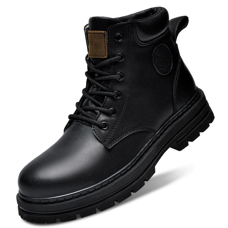 ビッグサイズ49 50 冬用ブラックレザーブーツ メンズ レ - Men'S Shoes Dq のレビューと価格