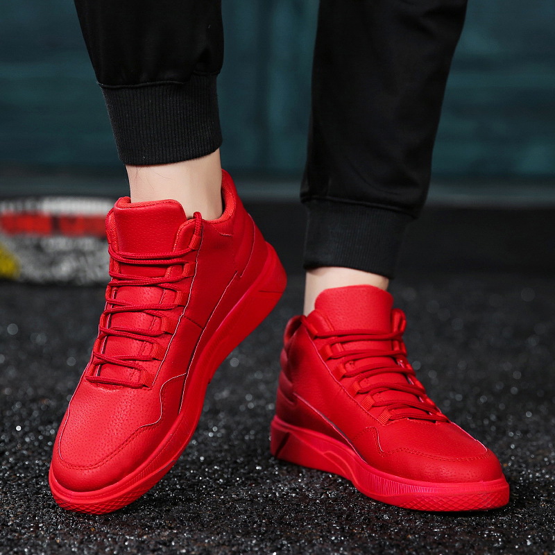 保温性のあるメンズレッドハイカットレザースケートシューズ、フ - Men'S Shoes Grip のレビューと価格