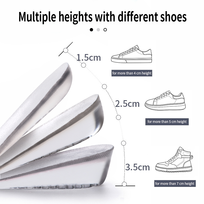 シリコーンゲル目に見えない身長増加インソールヒールリフティン - Men Shoes Outlet のレビューと価格