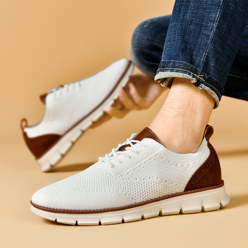 男性カジュアルシューズクラシック通気性ブローグフラットシュー - Men Shoes Designer のレビューと価格