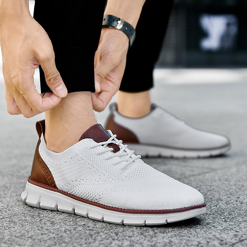 男性カジュアルシューズクラシック通気性ブローグフラットシュー - Men Shoes Designer のレビューと価格