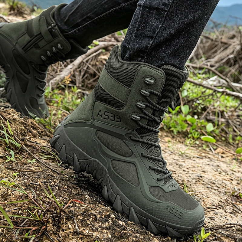 男性の戦術的なブーツカジュアル超軽量トレーニング安全作業防水 - Men'S Shoes Dq のレビューと価格