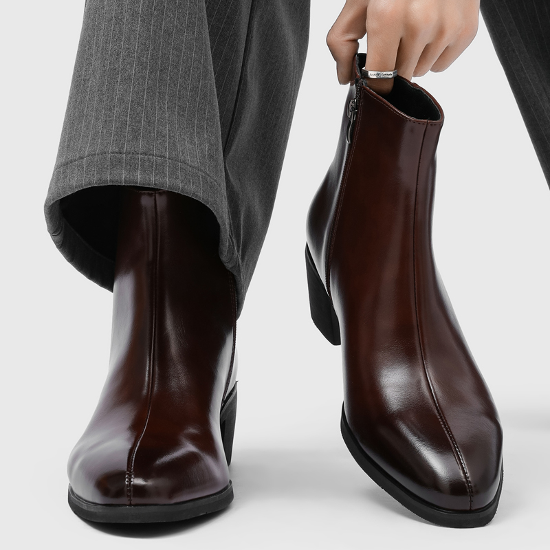 男性用シンプルでおしゃれなハイヒール、ポインテッドトゥ、サイ - Men'S Shoes Dq のレビューと価格