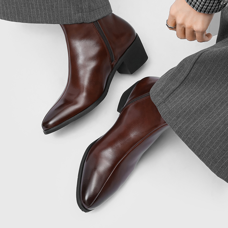 男性用シンプルでおしゃれなハイヒール、ポインテッドトゥ、サイ - Men'S Shoes Dq のレビューと価格