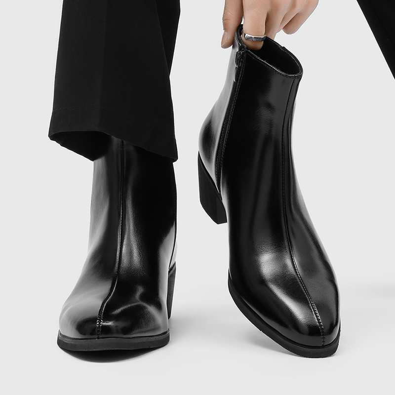 男性用シンプルでおしゃれなハイヒール、ポインテッドトゥ、サイ - Men'S Shoes Dq のレビューと価格