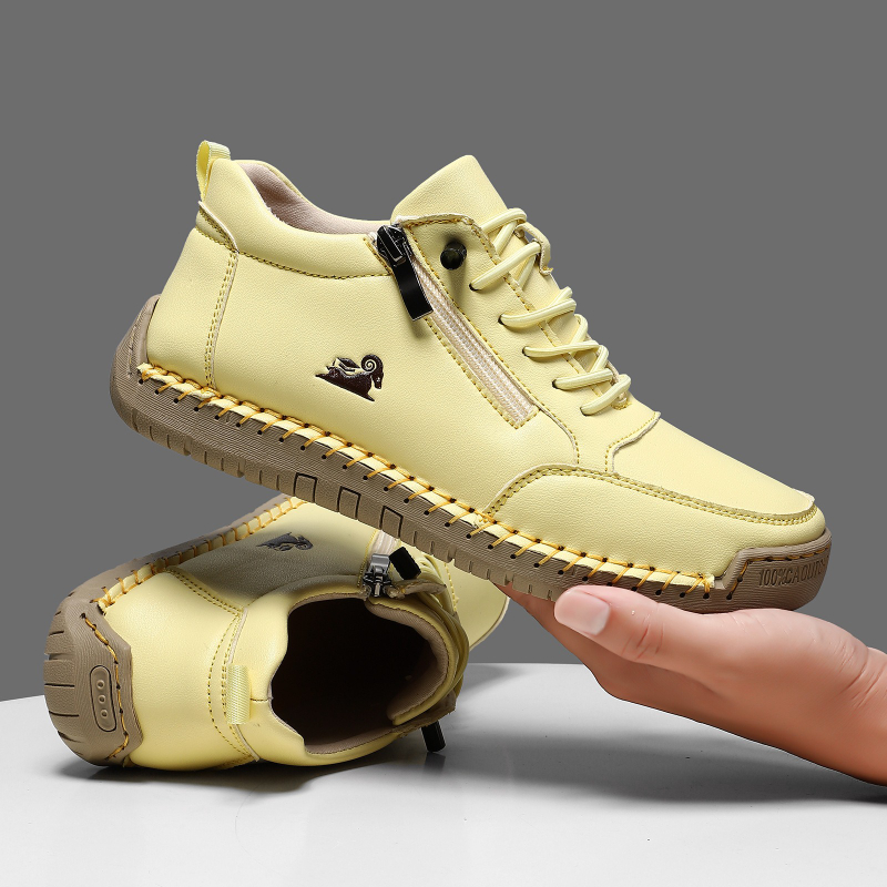 女性用スニーカー手作りレザーカジュアルシューズアウトドアソフ - Men'S Shoes Dq のレビューと価格