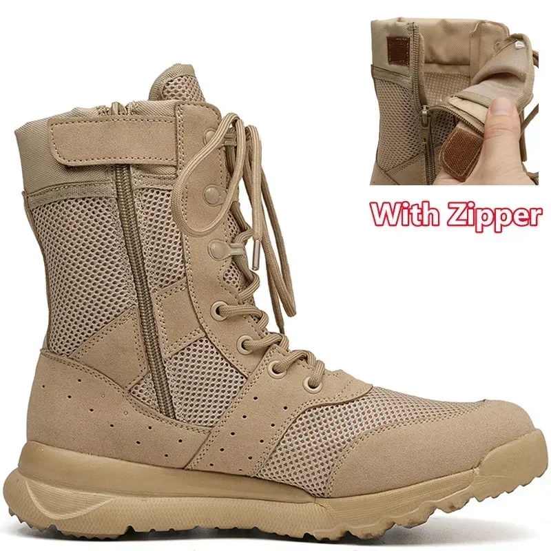 夏の戦闘訓練ブーツ作業靴軽量メッシュ通気性軍事戦術ブーツプラ - Men'S Training Shoes のレビューと価格