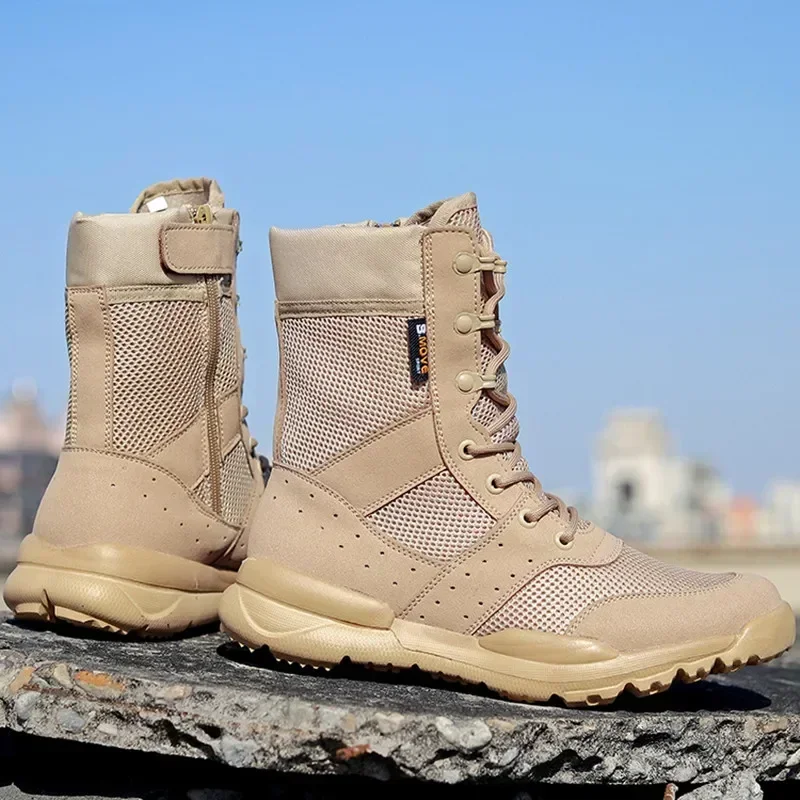夏の戦闘訓練ブーツ作業靴軽量メッシュ通気性軍事戦術ブーツプラ - Men'S Training Shoes のレビューと価格